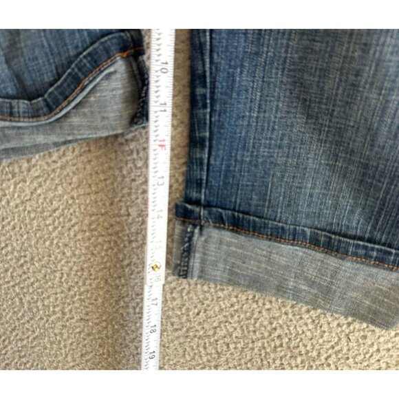 Y2K Southpole Capri Embroidered Gold Bling 90s Hip Hop Stretch Roll Up - Picture 5 of 16